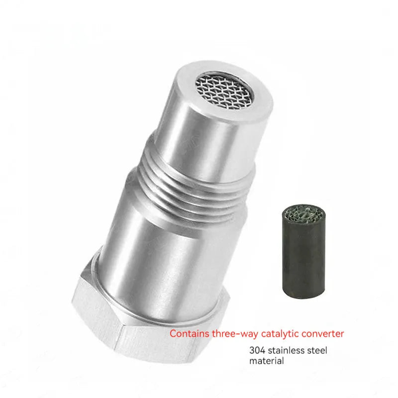 304 stainless steel automotive oxygen sensor connector adapter with three-way catalyst compatibility