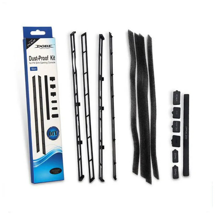 PS4 Slim dustproof net and dust plug suit in ABS, 5.8x1.5x29.3cm host dust cover set