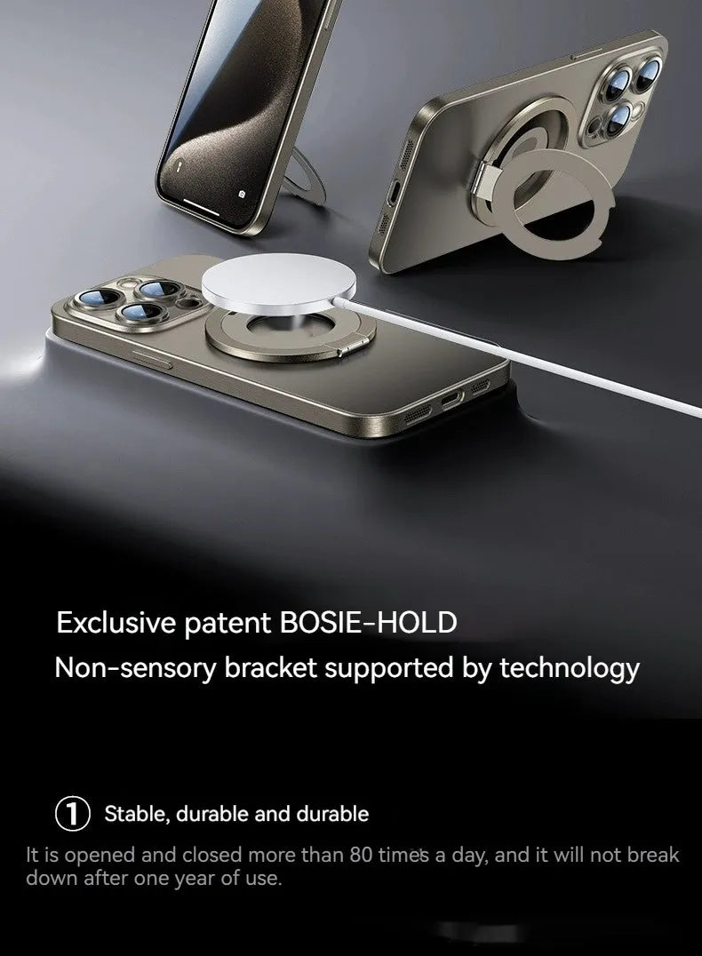Creative Phone Case Pivot Protective Cover Advanced Magnetic Transparent Silicone Drop-resistant for Apple iPhone