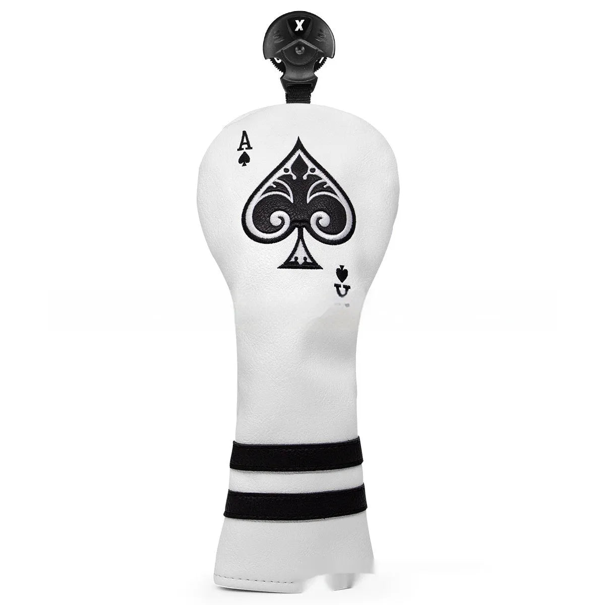 PU golf putter sleeve accessory shown in multiple colours including grey, red, and black