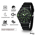 Men's sports luminous pointer quartz watch in black and blue colour option with sports bracelet
