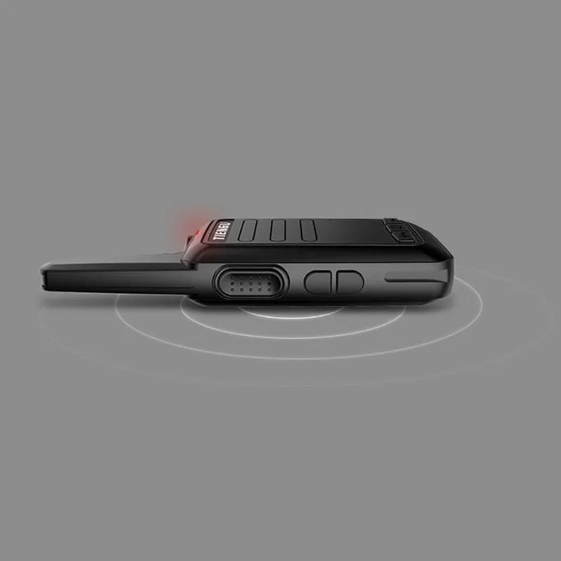 TIENGU black wireless handheld radio intercom with LED flashlight and portable back clip