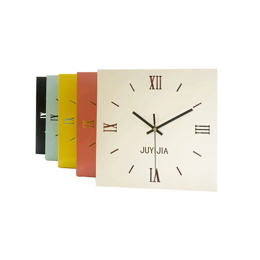 Double-sided corner wall clock with metal shell in modern simplicity style, 26x26cm, Rome with lights option