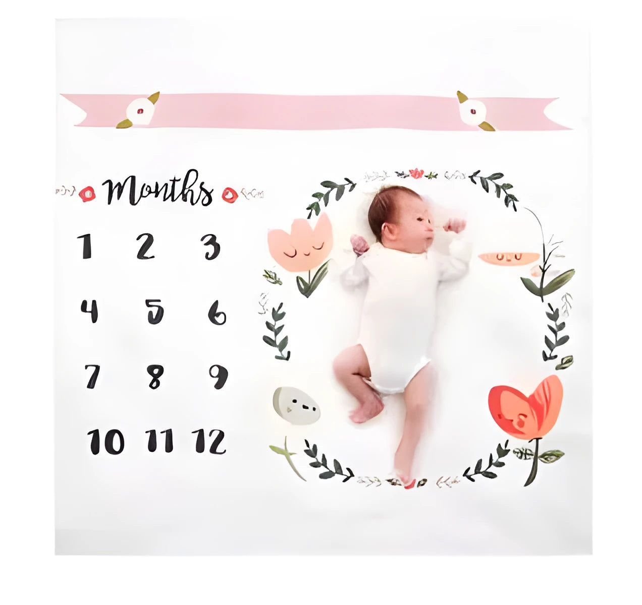 White 100x100cm square polyester cotton baby blanket for cot and swaddle
