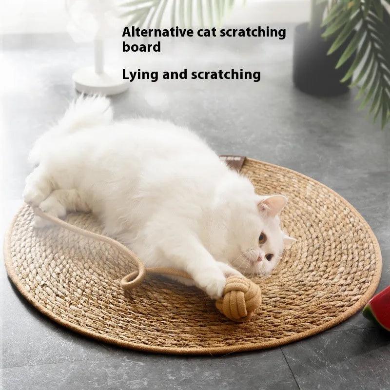 Round papyrus cat scratching pad in winter brown ball or winter coconut mat, 40cm 50cm 60cm sizes