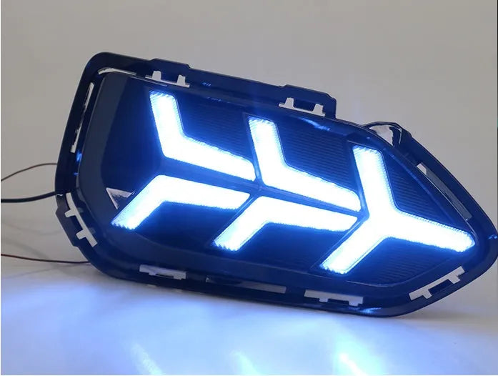 Car modified two-color daytime running light with ABS fog lamp frame and acrylic lens