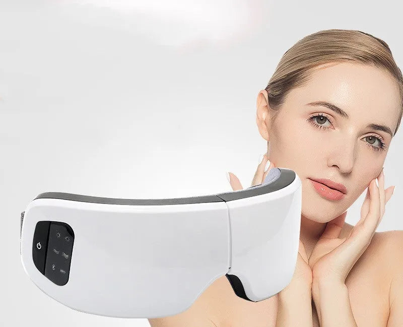Bluetooth music eye massager with hot compress and air pressure massage, suede cloth, USB rechargeable
