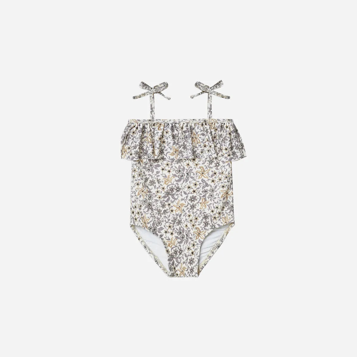 Girls' one piece swimsuit with high elasticity polyester fabric in floral and animal print designs