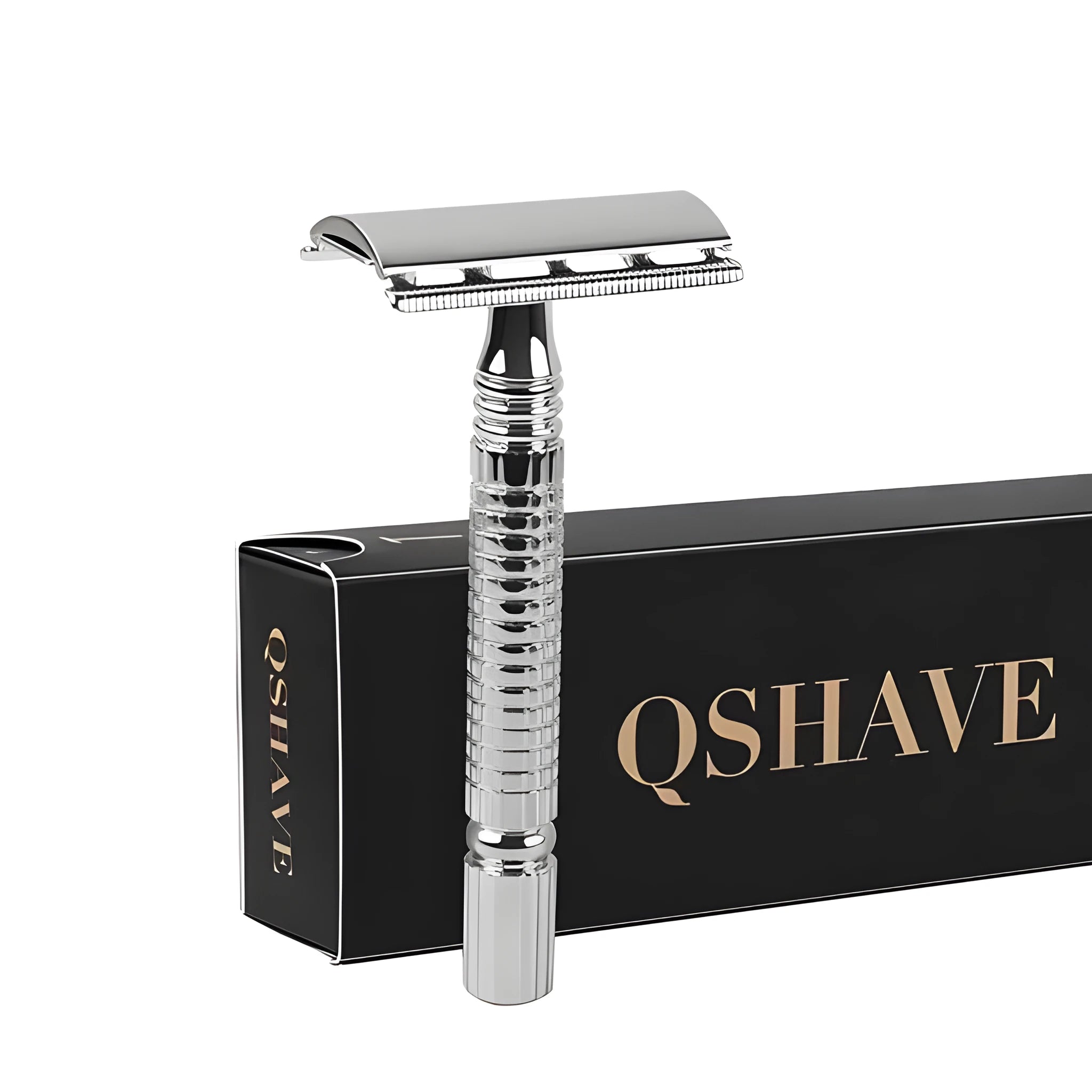 Metal double edged safety razor with 80mm handle and storage box