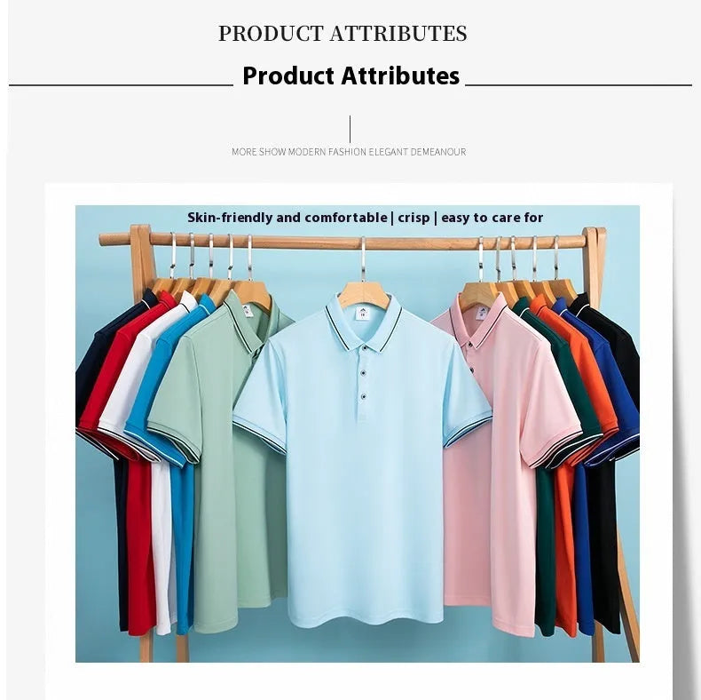 Short-sleeved beautician polo shirt with asymmetric colour panels in cool silk cotton fabric