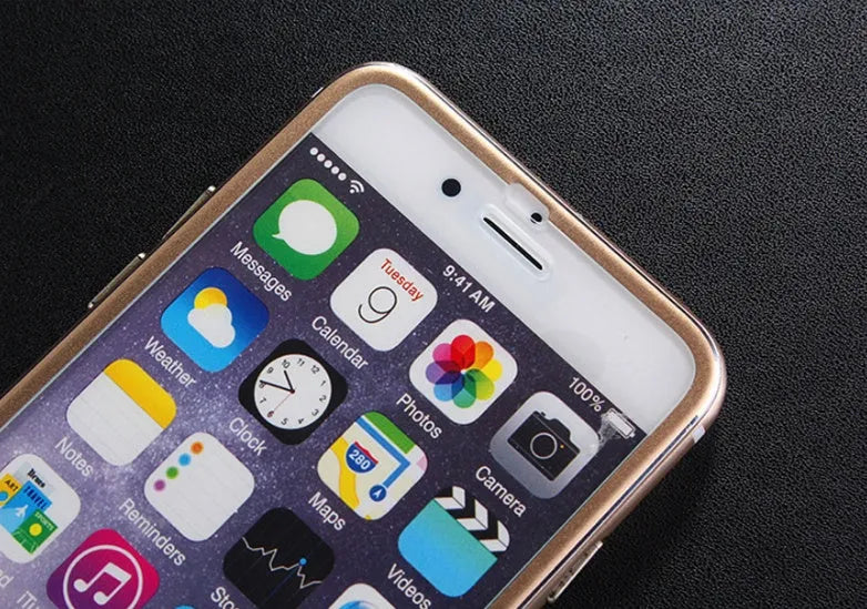 Black tempered glass full screen cover with titanium alloy frame for iPhone models