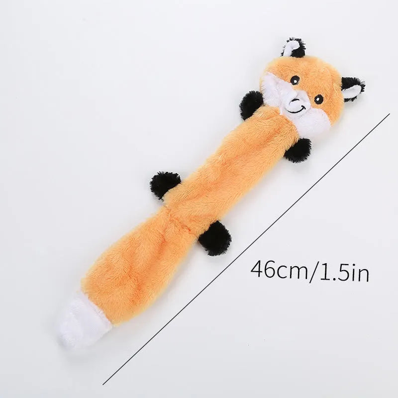 Brown plush squeaker dog toy measuring 46cm long for medium to large breed canine play