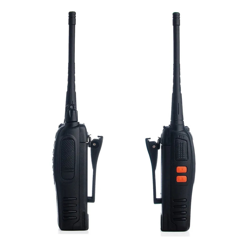Black H777 single band UHF civil walkie talkie with antenna, 60x33x115mm size