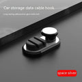 Dark green ABS silicone car cable storage hook measuring 52mm for organising charging cables