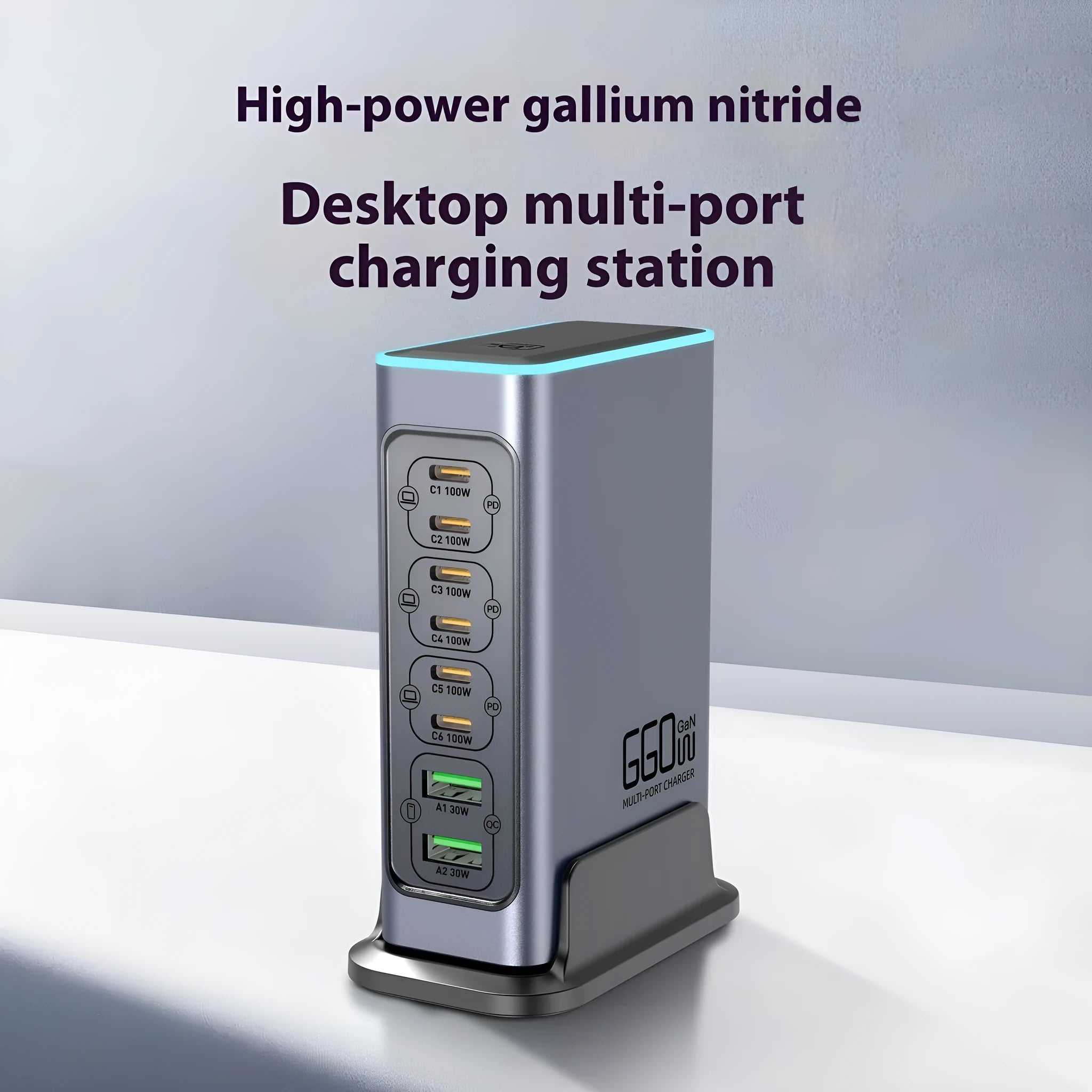 660W Gallium Nitride GaN fast charging head with US, UK, EU and AU plug adapters