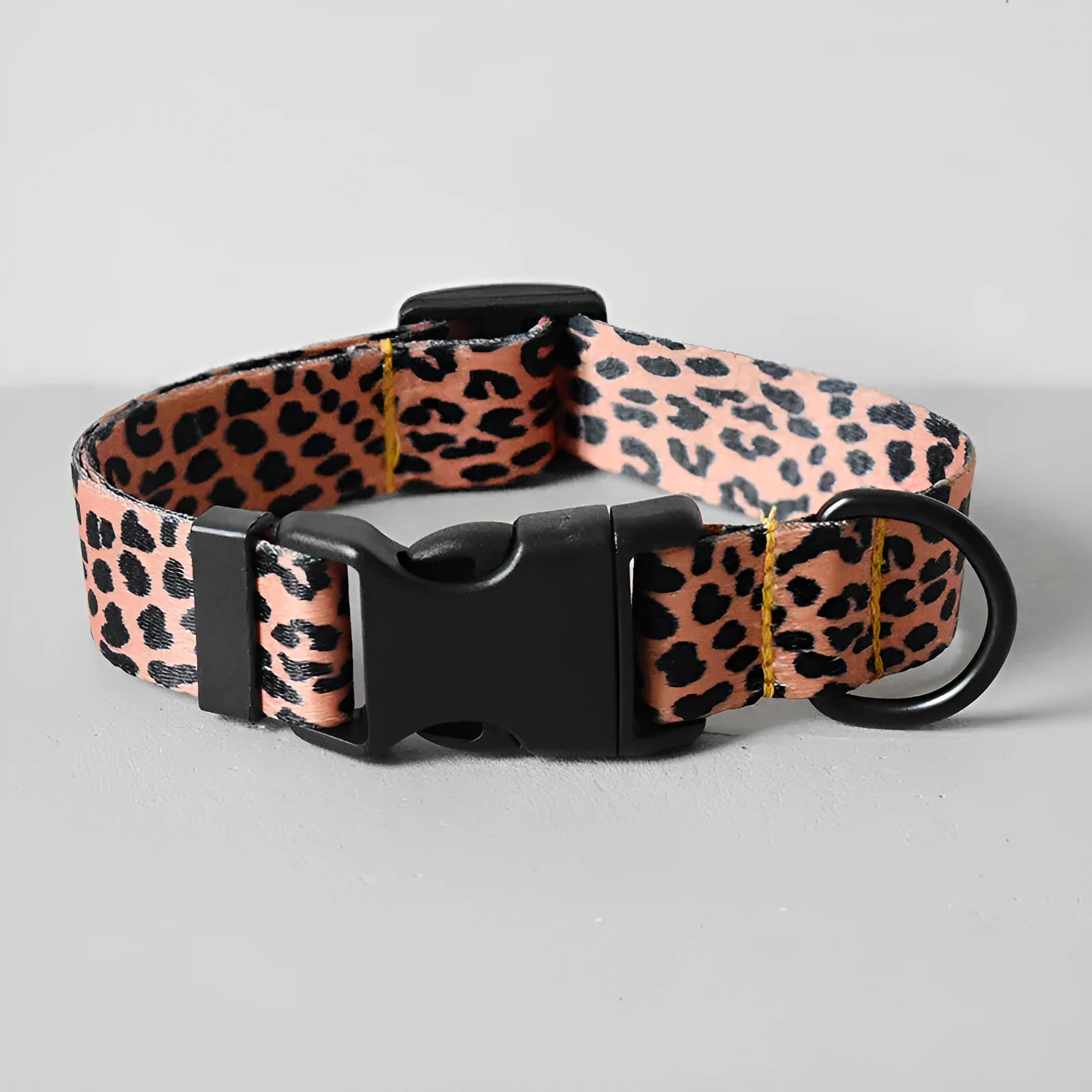 Ribbon webbing dog collar with printed ethnic pattern 2.5cm width adjustable buckle closure