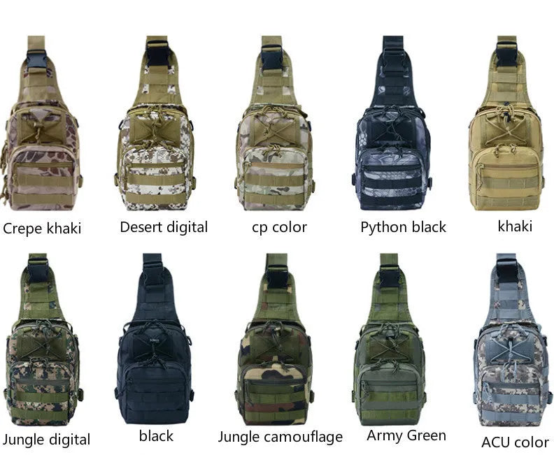 Tactical shoulder bag Oxford 600D encryption in jungle camouflage with main compartment and strap