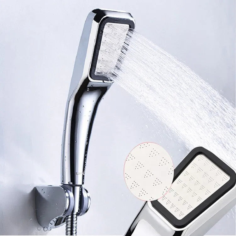 Orange hand-held pressurised shower set with rain function shower head