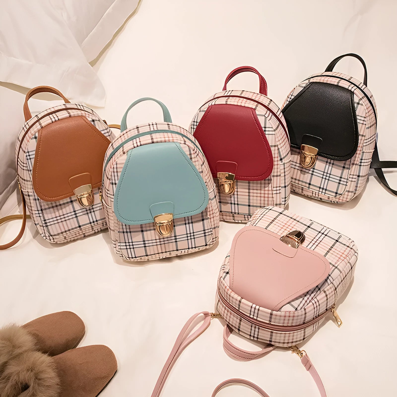A one shoulder diagonal phone bag made from PU leather, shown in one of five colour options.
