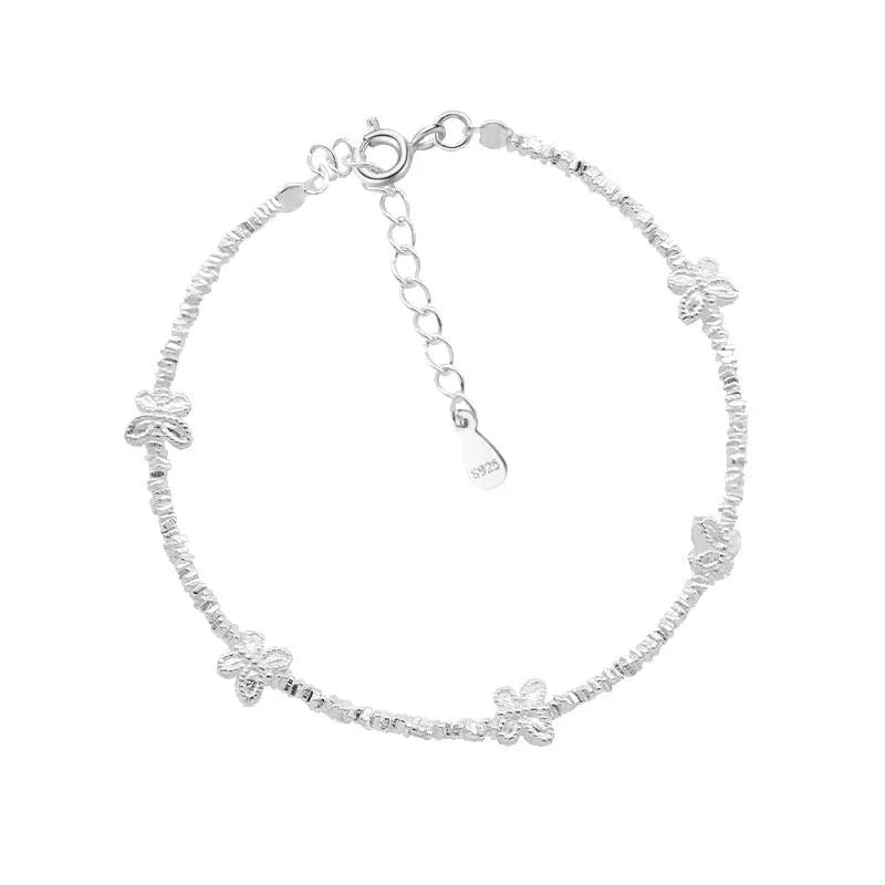 S925 sterling silver bracelet for women with bow zodiac design, silver colour S0584, simple style