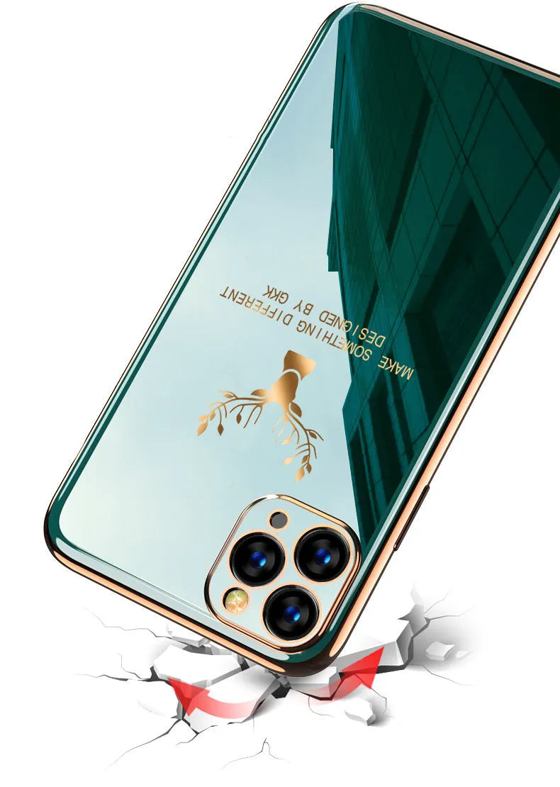 Simple solid black full lens TPU protective case for various iPhone models on a white background.