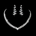 Bridal jewellery two sets with rhinestone necklace and earrings in women's style for wedding