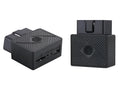 Black ABS car GPS locator model STR03 with OBD plug and satellite tracking, 5m accuracy, multiple alarms.