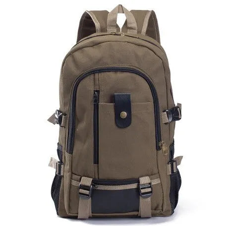 Canvas backpack for men students with zipper closure, 44x28x16cm, in five colours