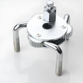 Silver round three-jaw oil filter wrench with frosted surface for automotive use