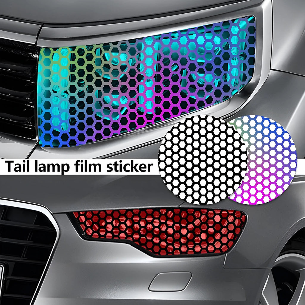 Honeycomb pattern car taillight stickers in three colour options