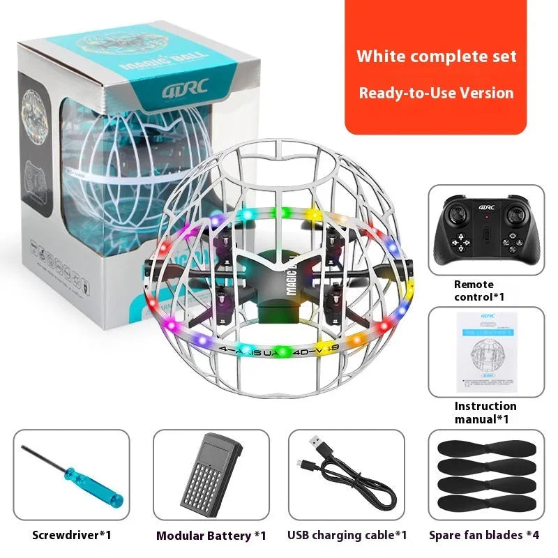 V49 multifunctional drone quadcopter in white, plastic build under 30cm, with obstacle avoidance induction for indoor teenage play