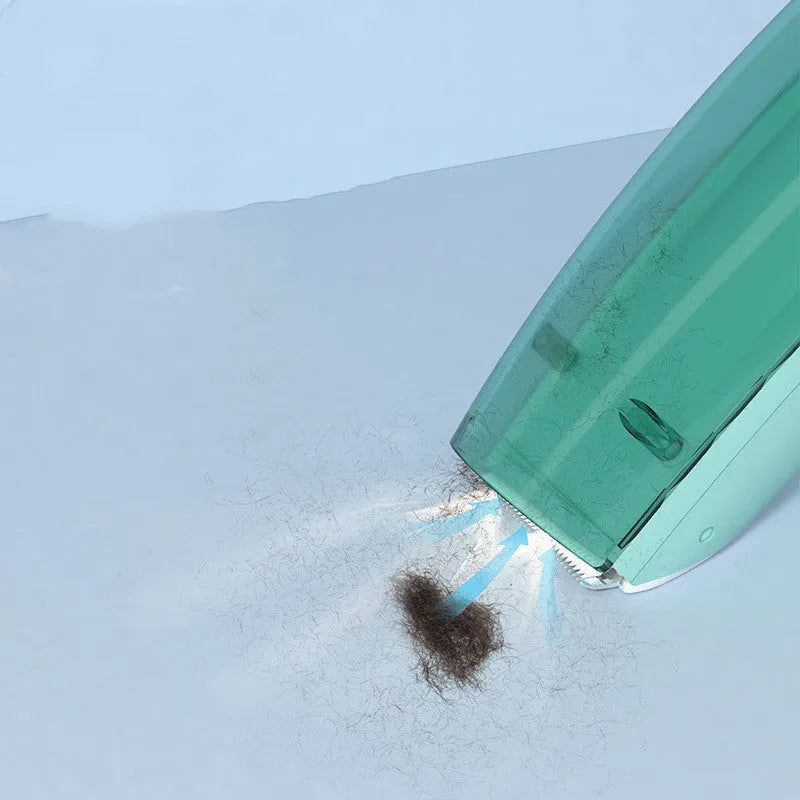 Baby suction electric hair clipper with ceramic blade, rechargeable and waterproof, in green colour