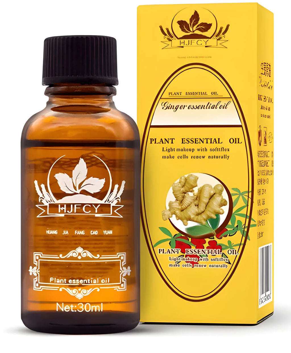 Royal Grassland Ginger Essential Oil 30ml bottle for lymphatic drainage massage with grape seed oil and ginger flower oil