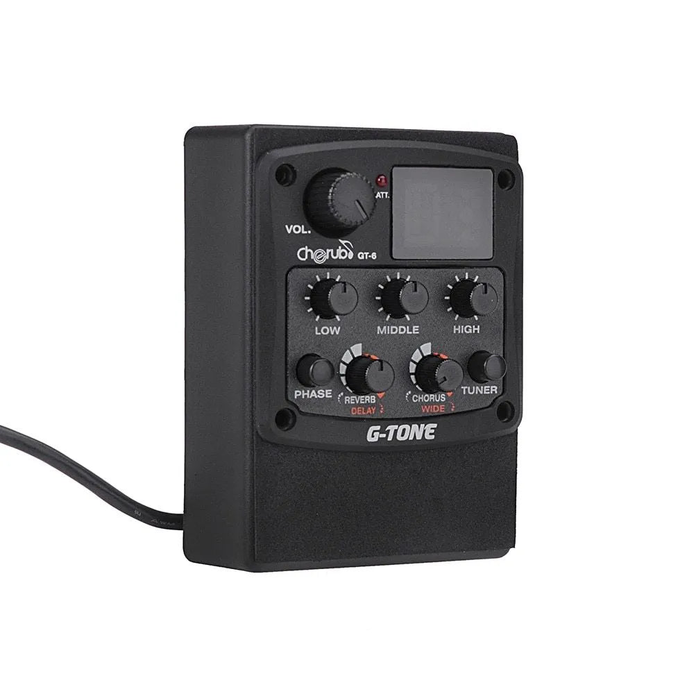 Cherub GT-6 black acoustic guitar equalizer with pickup and effects controls