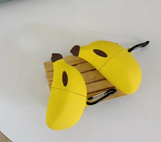 Yellow banana silicone protective case for AirPods Pro wireless headphones