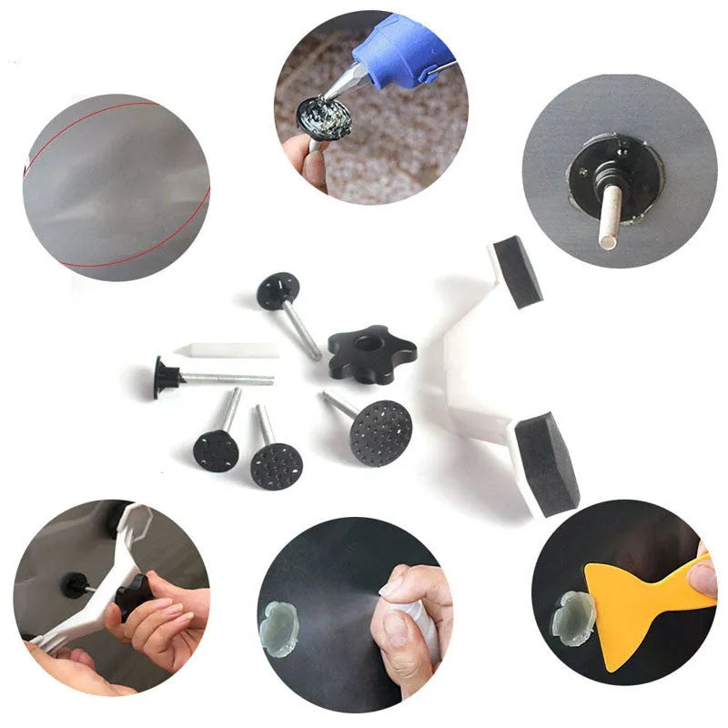 White approach bridge set with 20w glue gun and 7mm glue sticks for automotive dent repair
