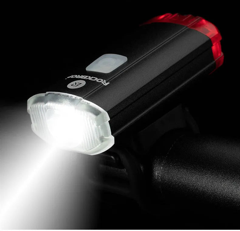 Black aluminium alloy bicycle helmet light with 100 lumens, USB rechargeable, 50m range, three modes