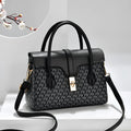 Retro textured PU crossbody bag in horizontal square shape with single shoulder strap, available in black apricot coffee colours