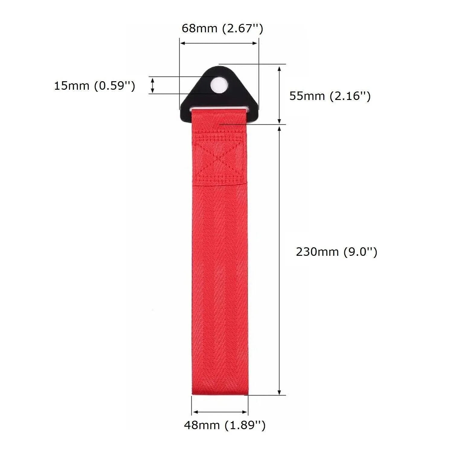 Automotive trailer rope with front bumper ribbon in multiple colour options
