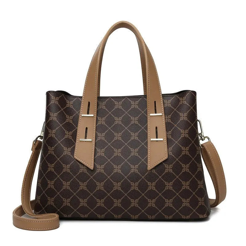 Simple shoulder messenger handbag for women in PU with retro style, medium-soft construction