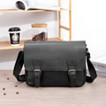 Fashion men's retro large-capacity backpack in solid colour, made from pu leather, available in black or brown