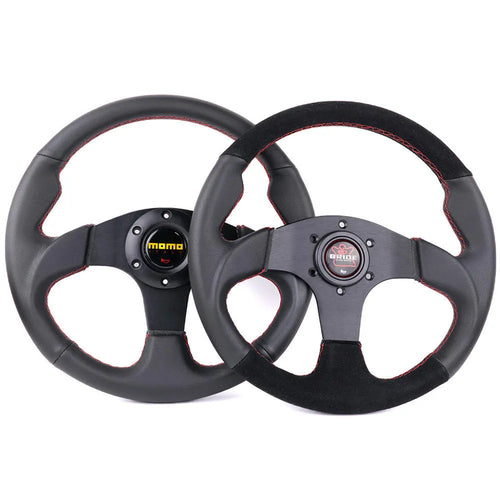 13 inch Bride microfiber leather car steering wheel, 345mm flat plate, black bracket, 70mm screw hole spacing