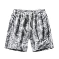 Men's corduroy camouflage athletic shorts with straight-leg cut and elastic waistband in black colour