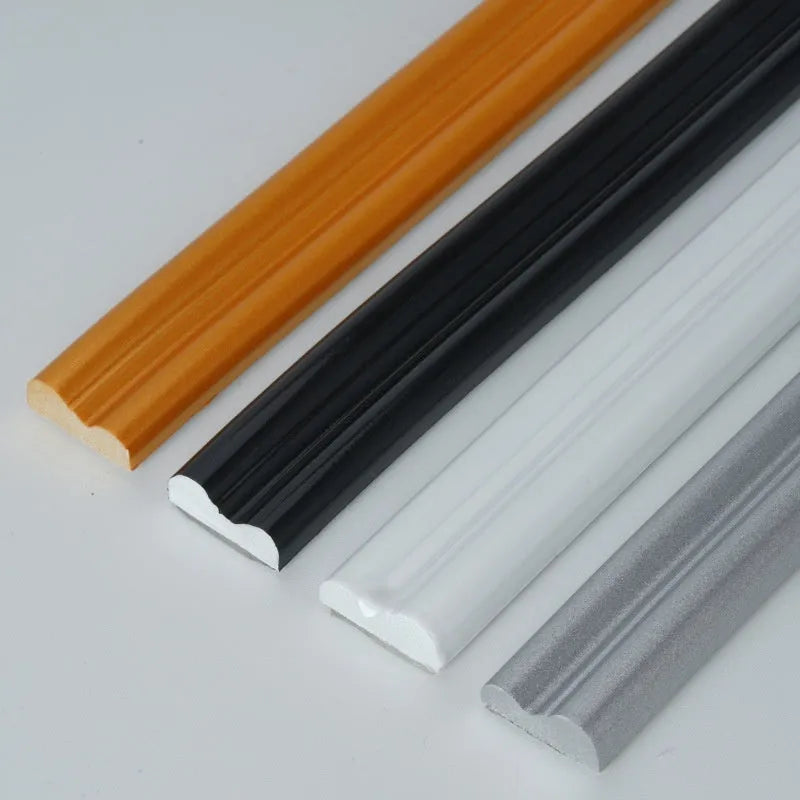 Flexible PVC background wall shaping frame with self-adhesive backing in four colour options