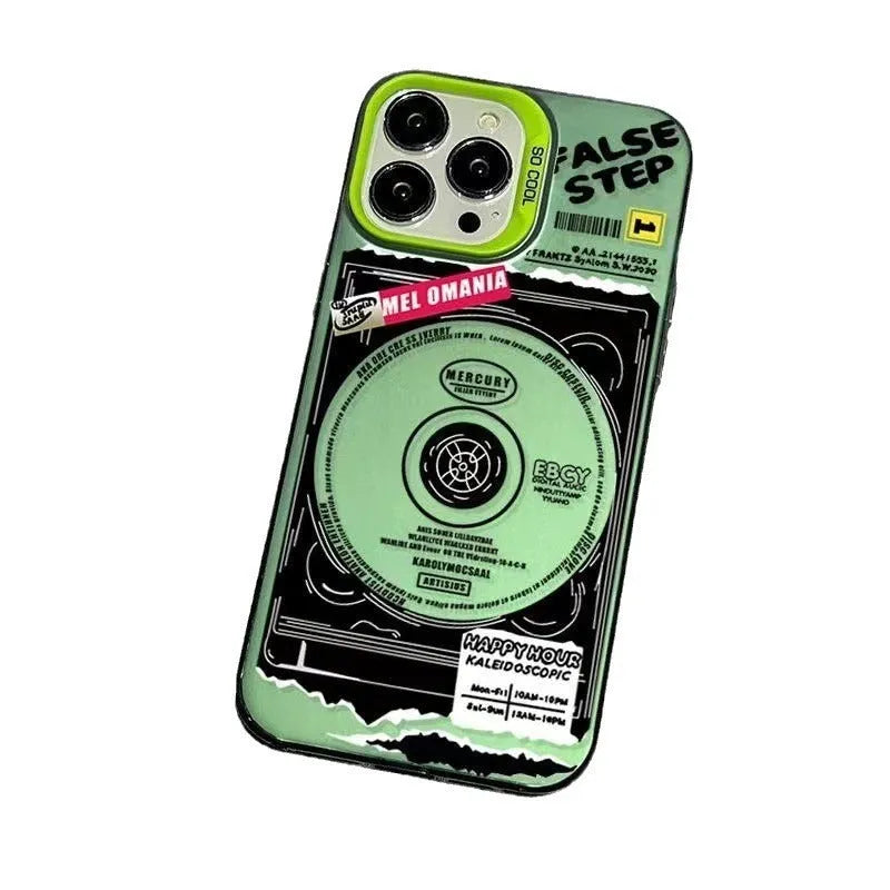 Electroplated disc TPU shockproof phone case for Apple iPhone in double layer silver black or green