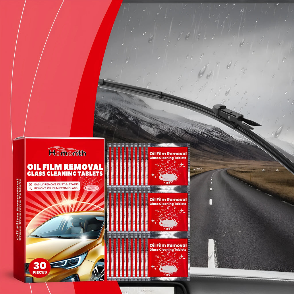 Car windshield cleaning fluid sheet pack of 30 pieces each 6x6cm