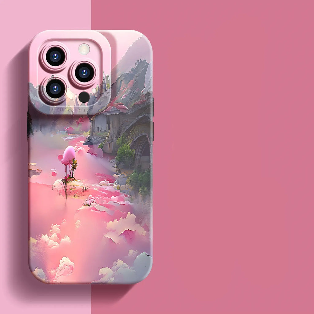 Creative silicone all-inclusive anti-drop phone case for iPhone in liquid silicone with anti-fingerprint coating