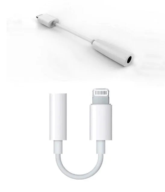 White Lightning to 3.5mm headphone adapter cable for iPhone with 12cm length