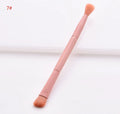 10-piece professional makeup brush set with wooden handles showing various brush types for different cosmetic applications