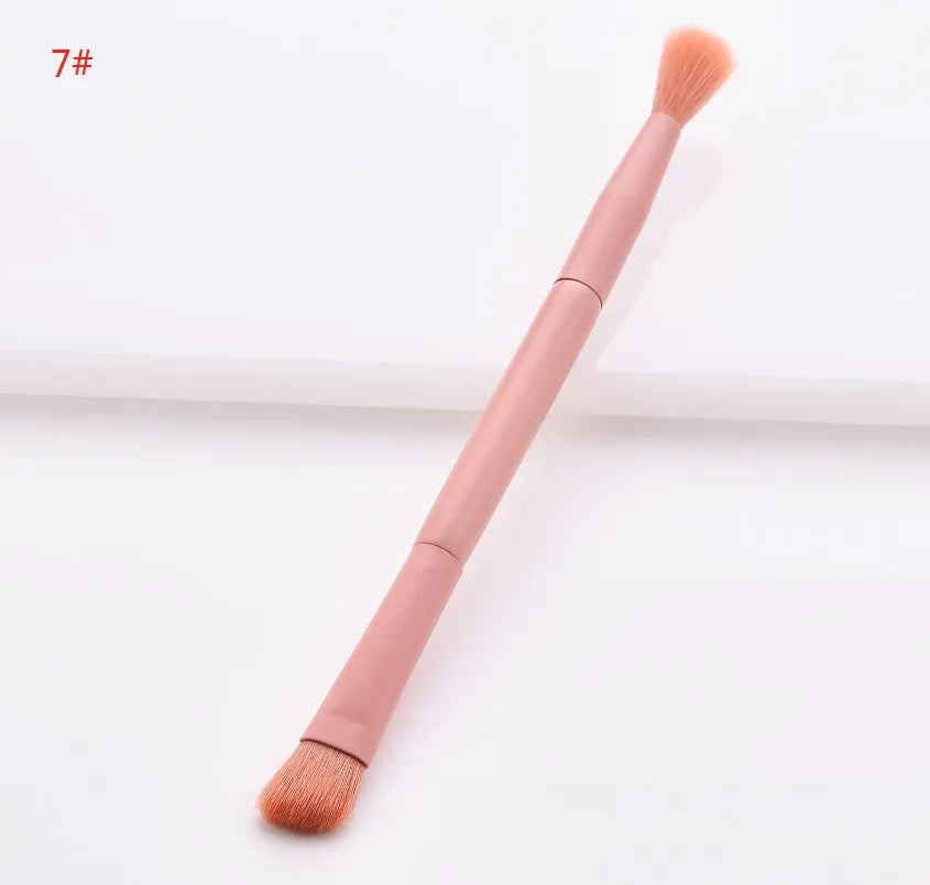 10-piece professional makeup brush set with wooden handles showing various brush types for different cosmetic applications